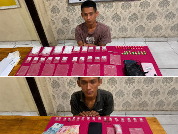 Polisi Tangkap 2 Pria di Kandis Siak, 32 Paket Sabu dan 36 Ekstasi Disita