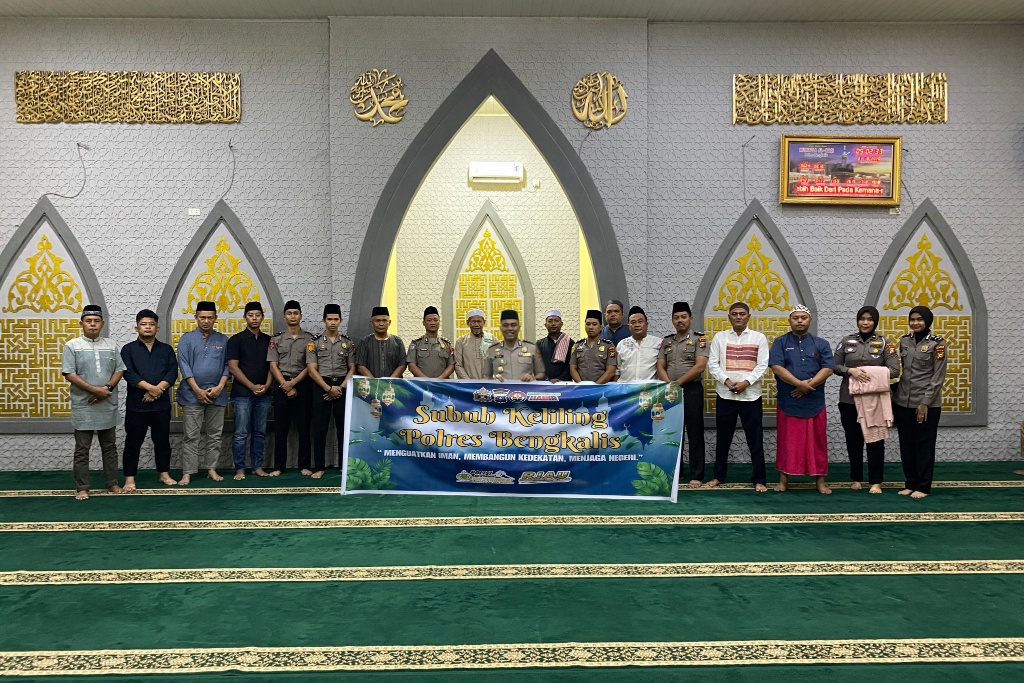 Polres Bengkalis Gelar Subuh Keliling, Kapolres Ajak Warga Cegah Karhutla