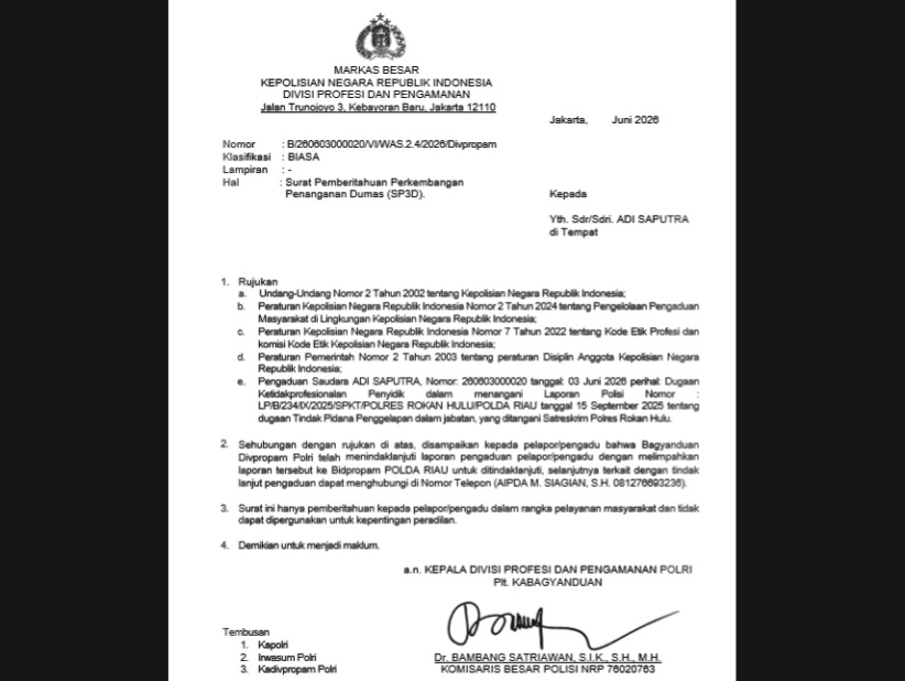 Penyidikan Dugaan Penggelapan Mobil Trade In Toyota Jalan Ditempat, Kuasa Hukum PT Agung Automall Cabang Ujung Batu Adukan Penyidik Polres Rohul ke Propam Polri