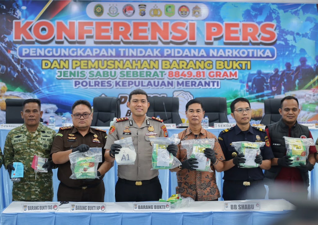 Polres Meranti Gagalkan Peredaran 8,8 Kg Sabu, Dua Kurir Ditangkap