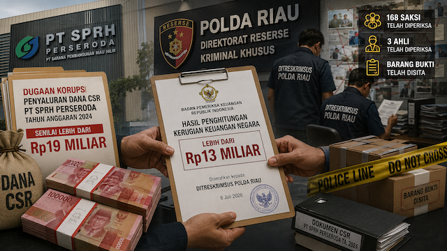 Kasus Dugaan Korupsi CSR PT SPRH di Rohil Rugikan Negara Rp13 Miliar