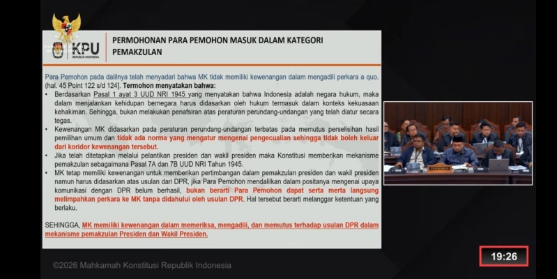 KPU Nilai Permohonan Denny Indrayana Cs Masuk Ranah Pemakzulan