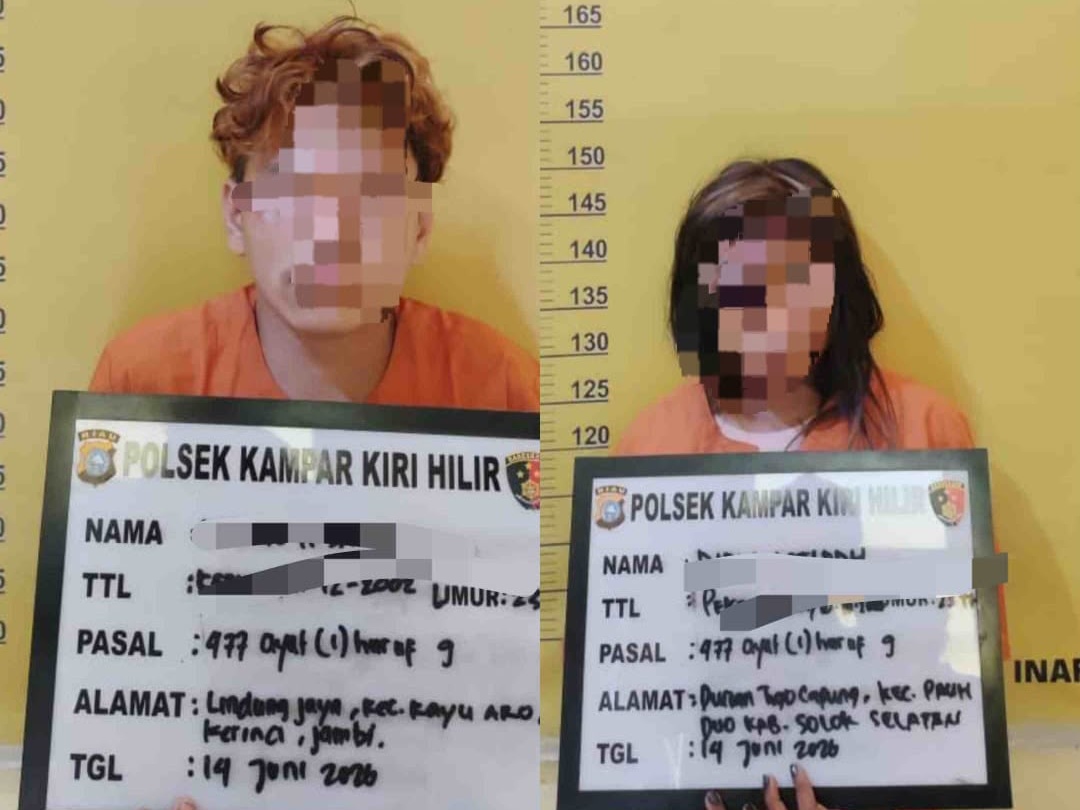 Kepergok Curi Motor Warga di Kampar, Sepasang Kekasih Diamankan Polisi