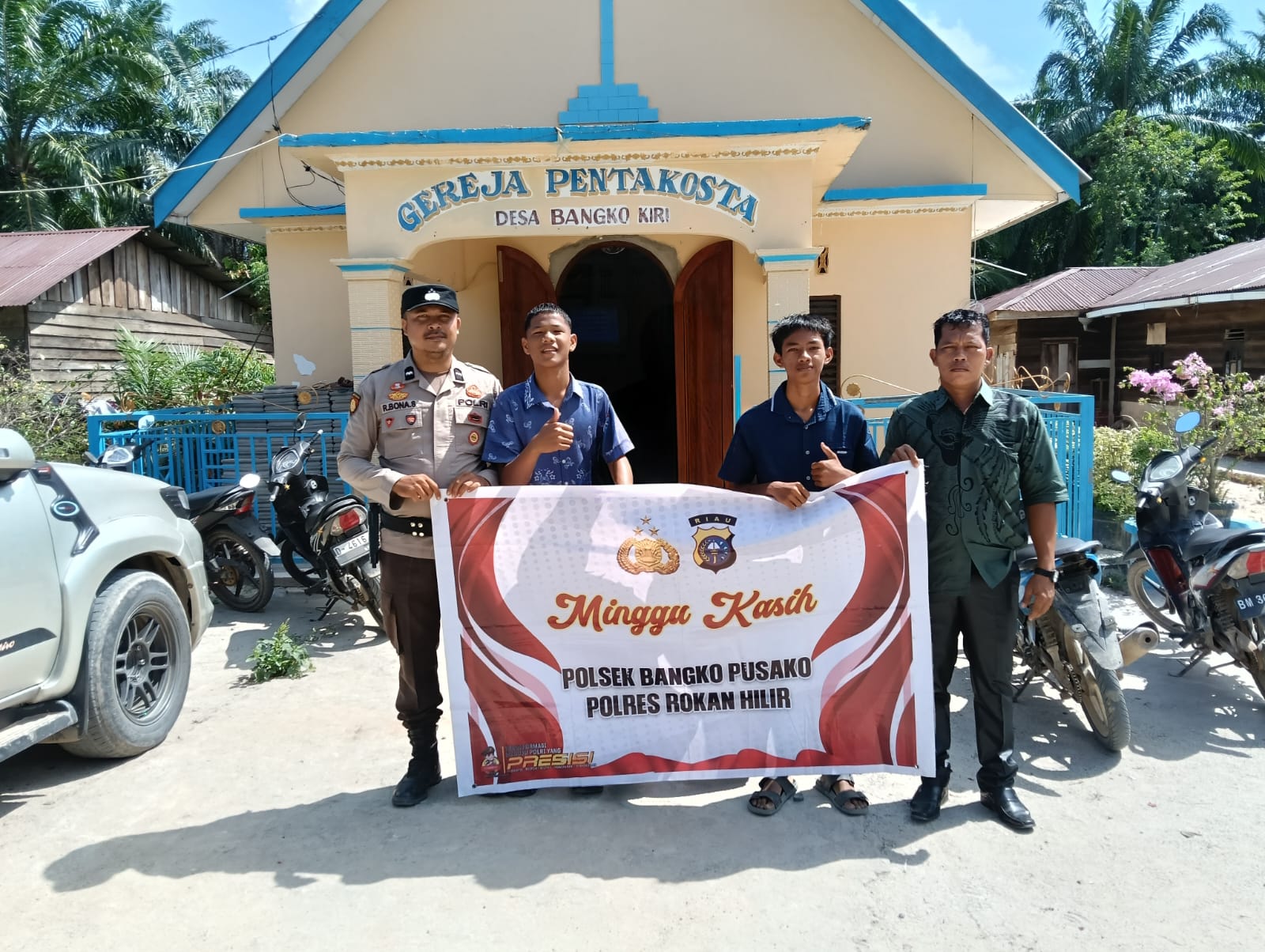 Jaga Situasi Kondusif, Polisi Sampaikan Pesan Kamtibmas ke Jemaat Gereja Bangko Kiri