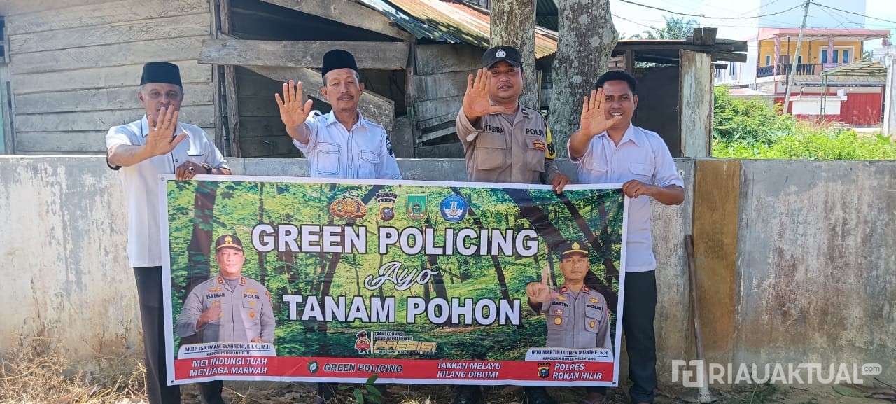 Green Policing, Polsek Rimba Melintang Tanam Pohon di Kepenghuluan Jumrah