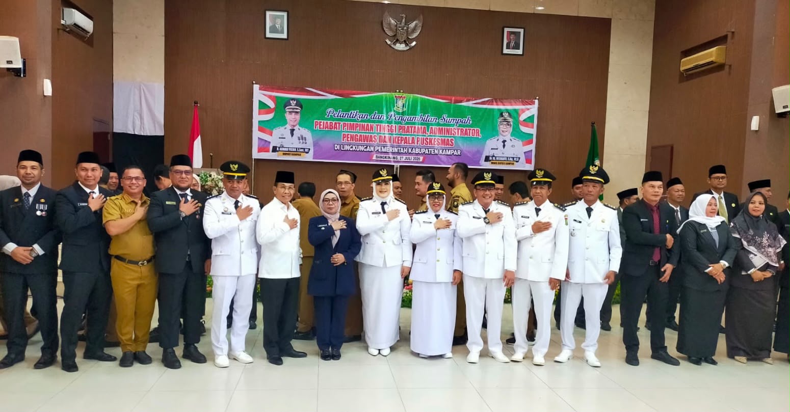 Wabup Misharti Lantik 35 Pejabat Pemkab Kampar, Ini Daftar Lengkapnya