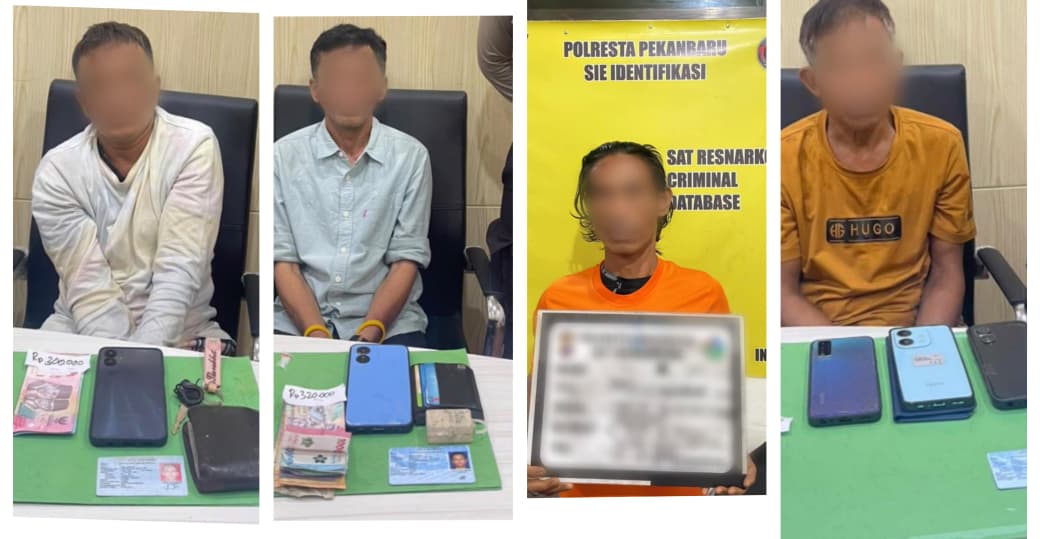 Empat Pria Ditangkap di Kampung Terendam, Polisi Sita 17,57 Gram Sabu