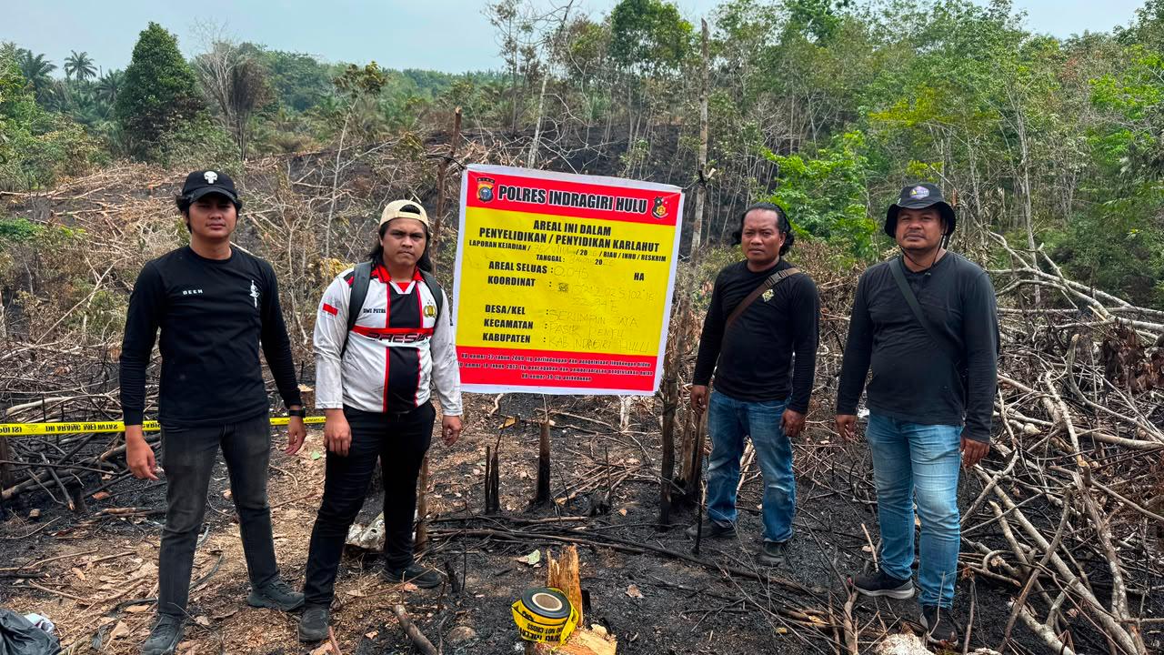 Bakar Daun Kering dan Ditinggal Makan, Pria di Inhu Diamankan Usai Api Hanguskan Kebun Warga