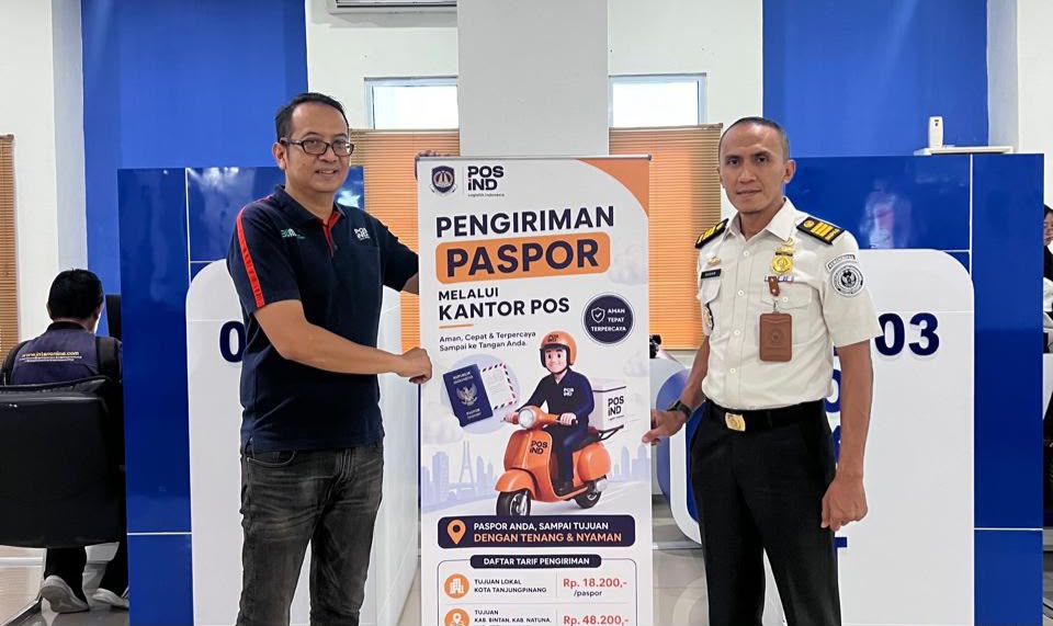 Imigrasi Tanjungpinang Gandeng PT Pos Indonesia, Hadirkan Layanan Antar Paspor IDEPAS
