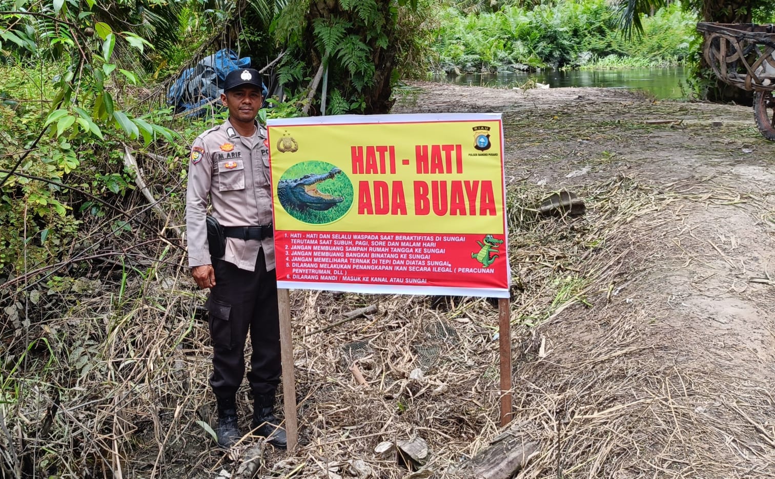 Warga Bangko Pusako Diingatkan Waspada Buaya Saat Beraktivitas di Wilayah Sungai