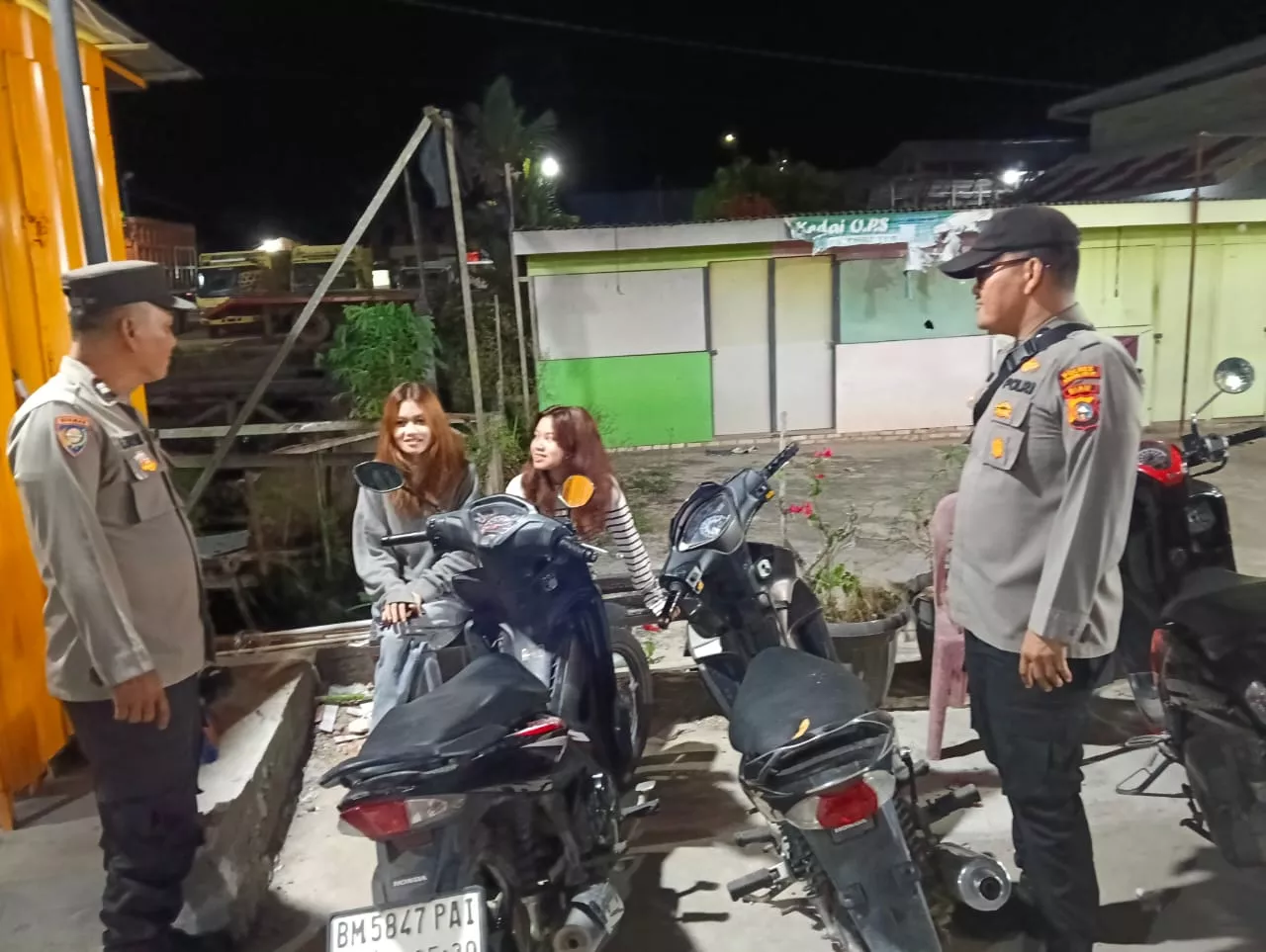 Cegah Premanisme, Polsek Bangko Pusako Gelar KRYD Malam Hari di Titik Rawan