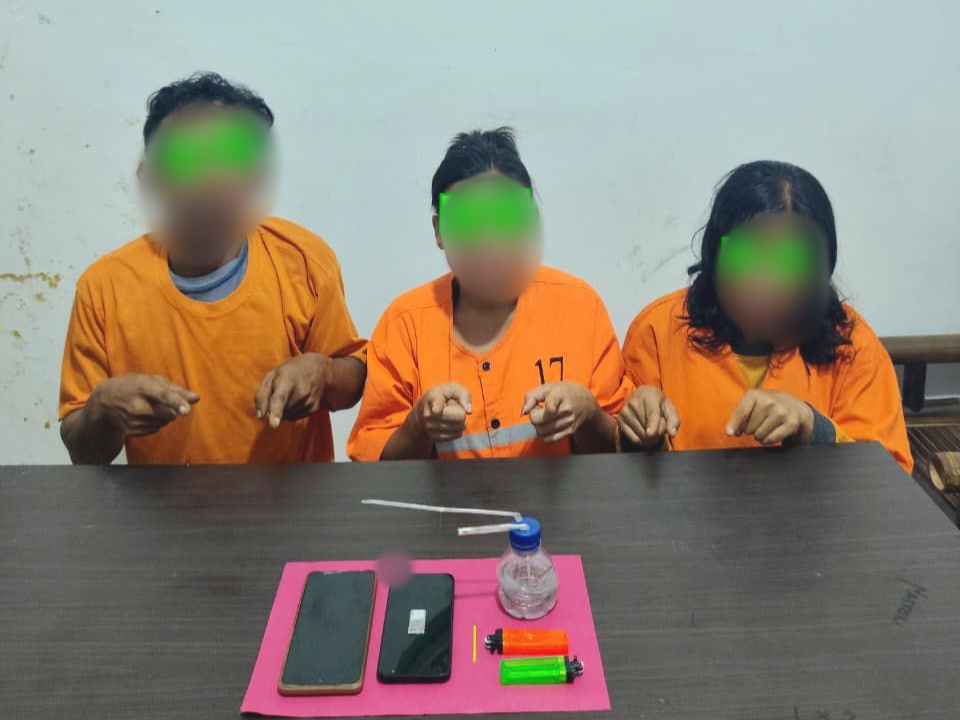 Lagi Pakai Sabu di Kafe Remang-Remang, Tiga Pelaku Diciduk Polsek Pinggir