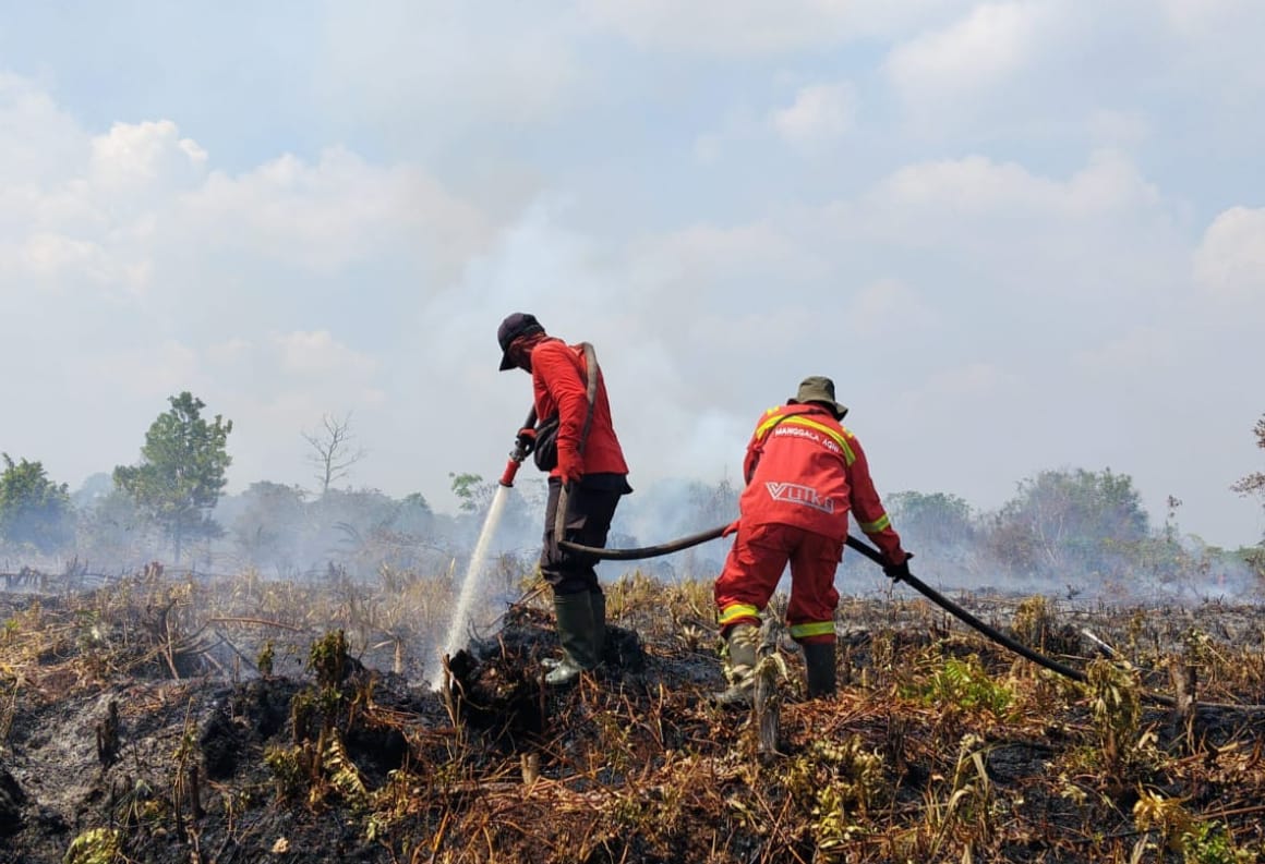Karhutla di Kampar Belum Padam, Tim Pemadam Kekurangan Air