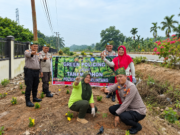Lawan Krisis Lingkungan, Kapolsek Rimba Melintang Green Policing dengan Tanam 20 Pohon Mahoni