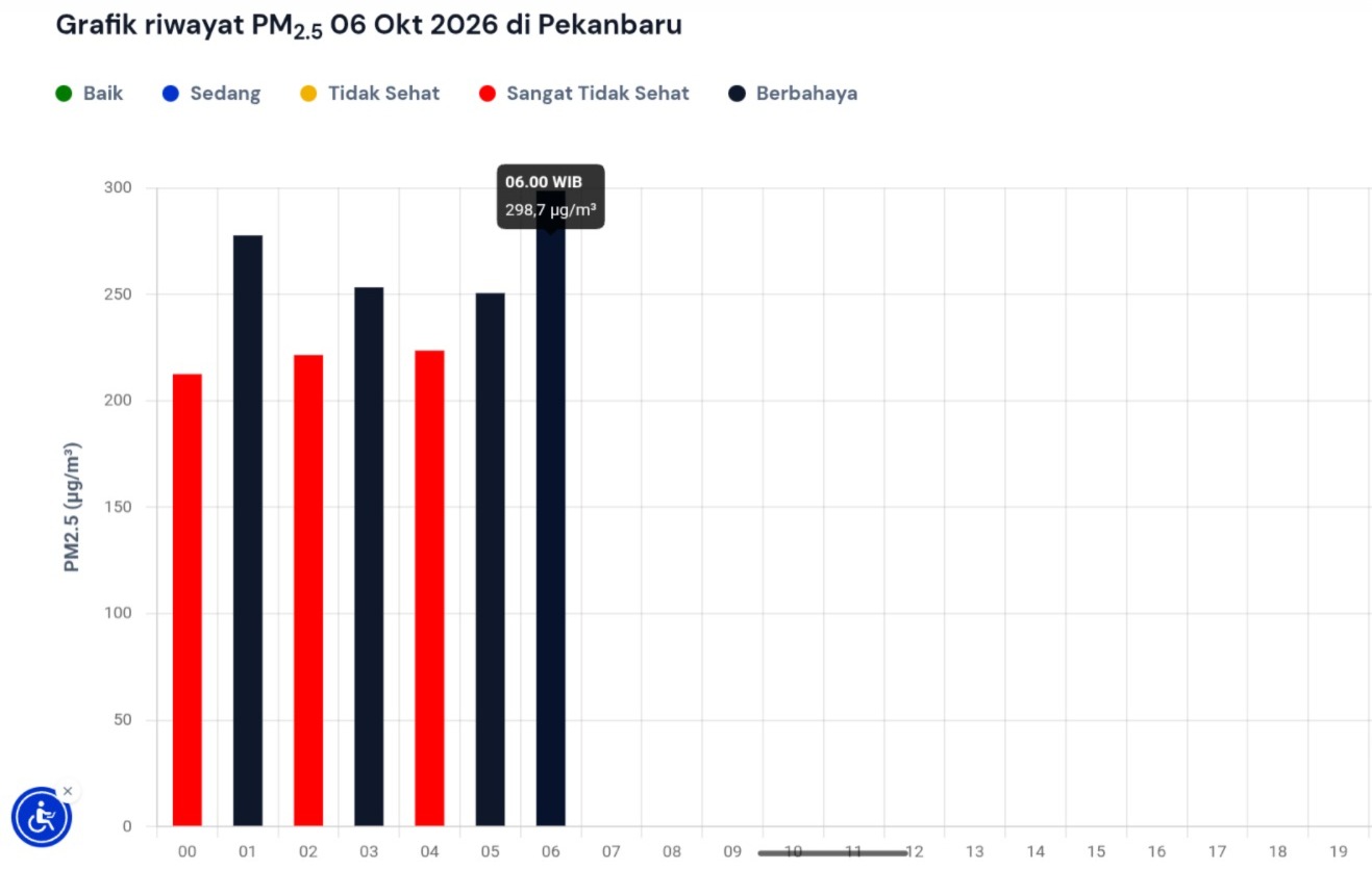 Kabut Asap Makin Pekat, Udara Pekanbaru Tembus Level Berbahaya 
