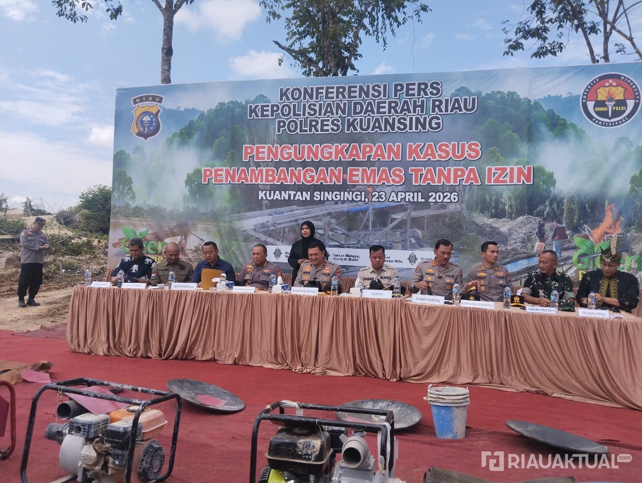 Polda Riau Sikat PETI di Kuansing, 43 Tersangka Diamankan