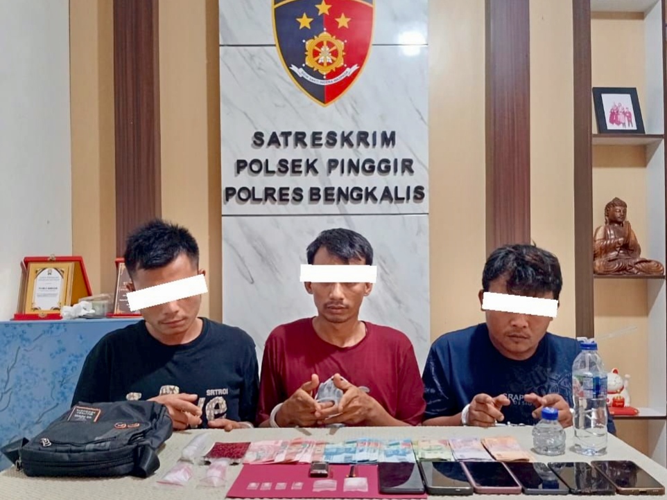 Polsek Pinggir Bongkar Sarang Sabu di Kebun Sawit Kandis, Tiga Pelaku Diciduk