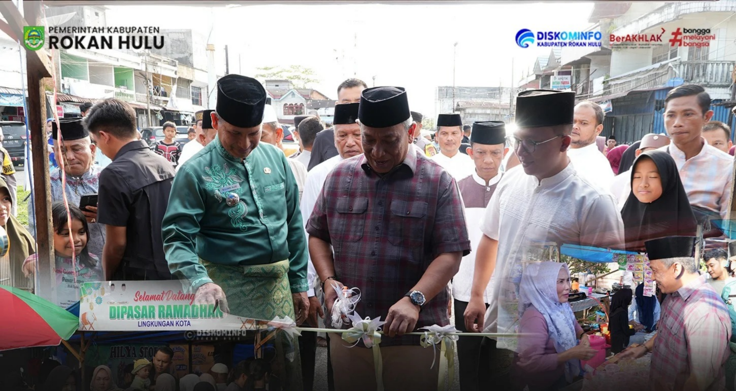 Resmikan Pasar Ramadan Pasir Pengaraian, Bupati Anton Dorong Geliat UMKM Lokal