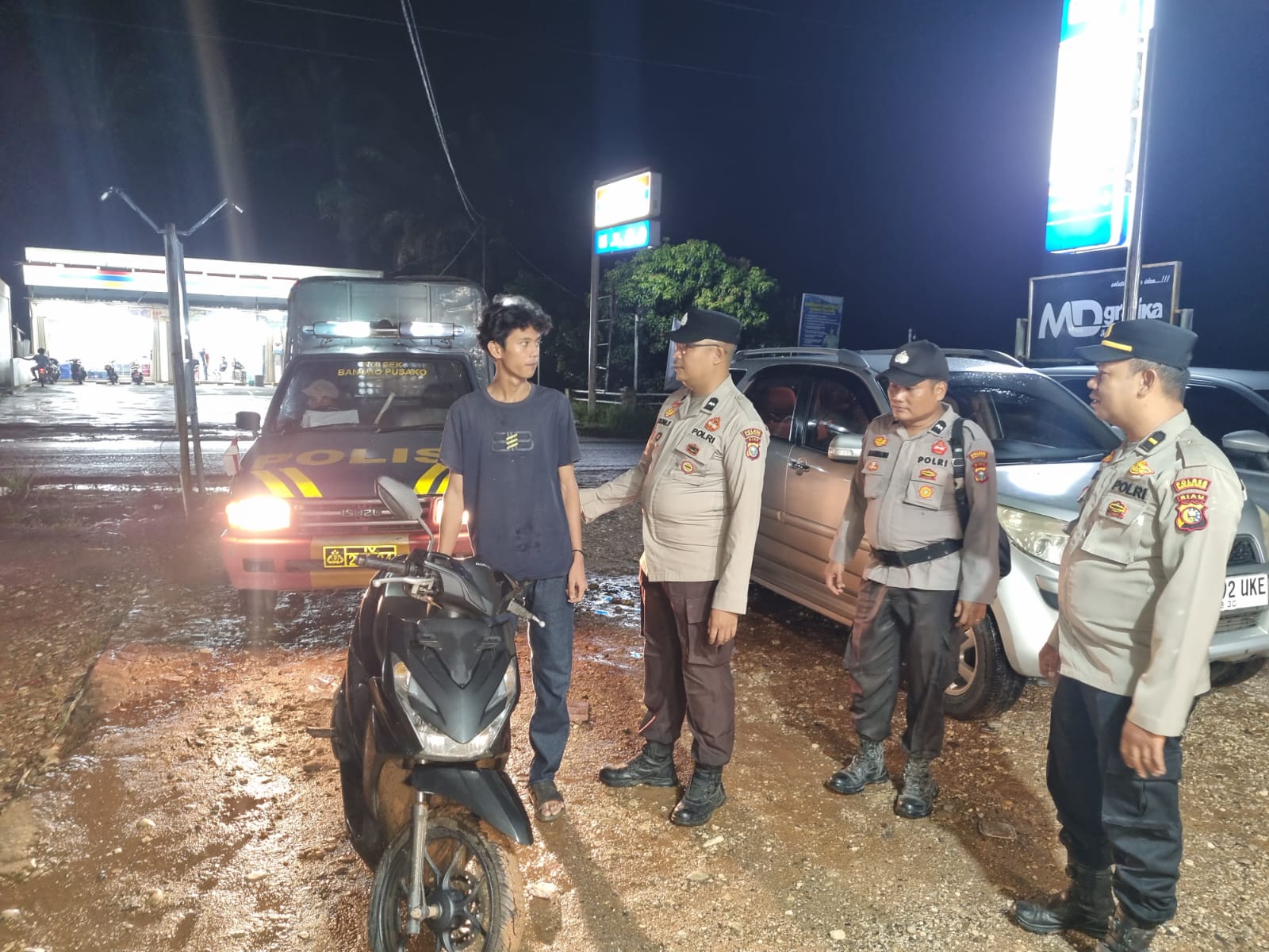 Polsek Bangko Pusako Berantas Aksi Balap Liar di Jalinsum, Motor Pelanggar Diamankan