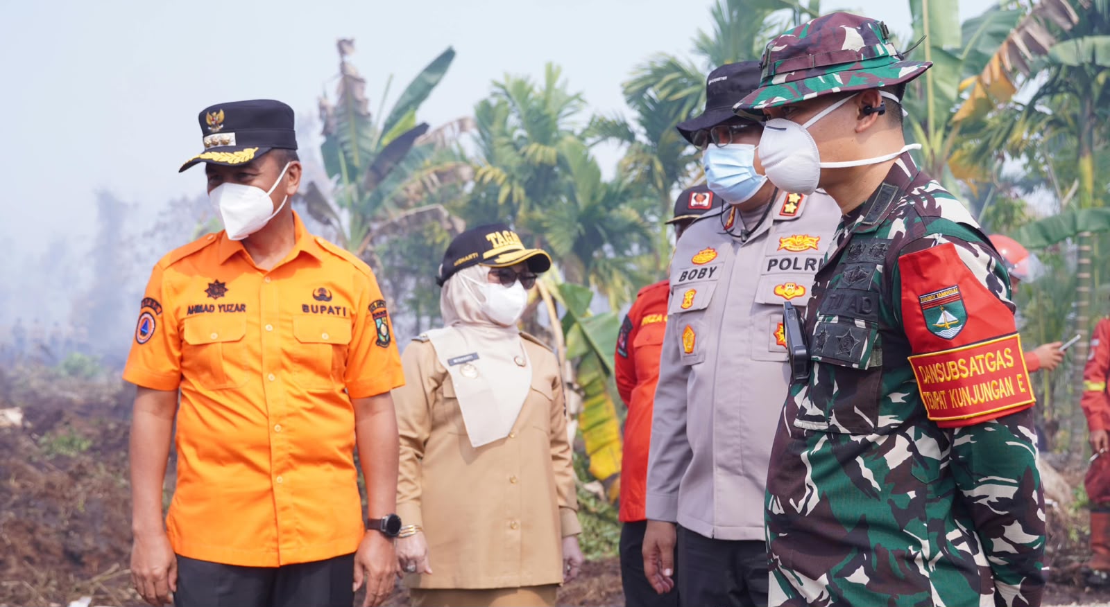 Bupati dan Wabup Kampar Cek Titik Api Rimbo Panjang, Fokus Cegah Api Dekati Permukiman
