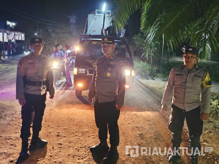Pawai Obor di Rohil Meriah, Polsek Rimba Melintang Lakukan Pengamanan