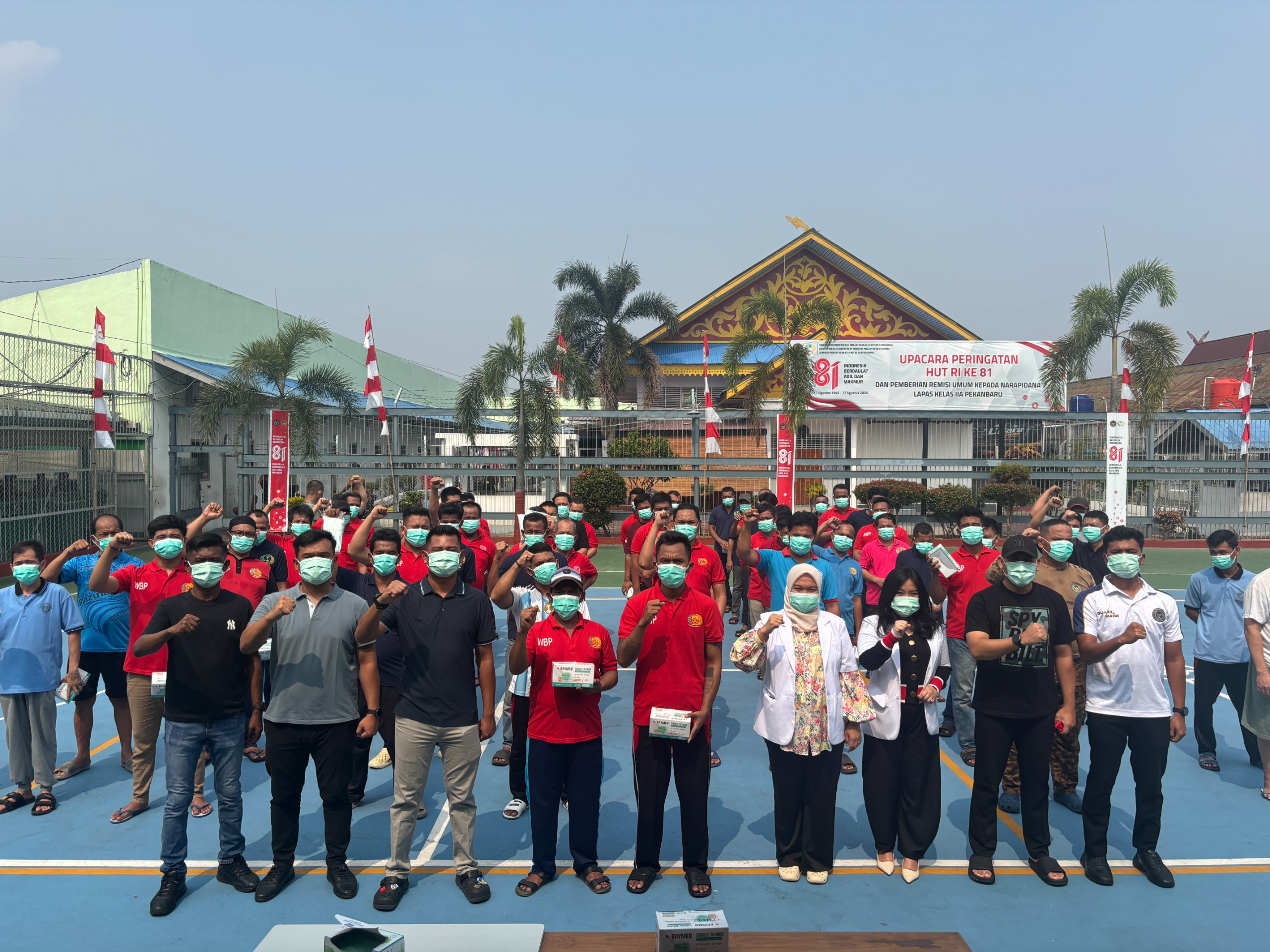 Lapas Pekanbaru Bagikan Masker ke Warga Binaan, Cegah Dampak Kabut Asap Karhutla