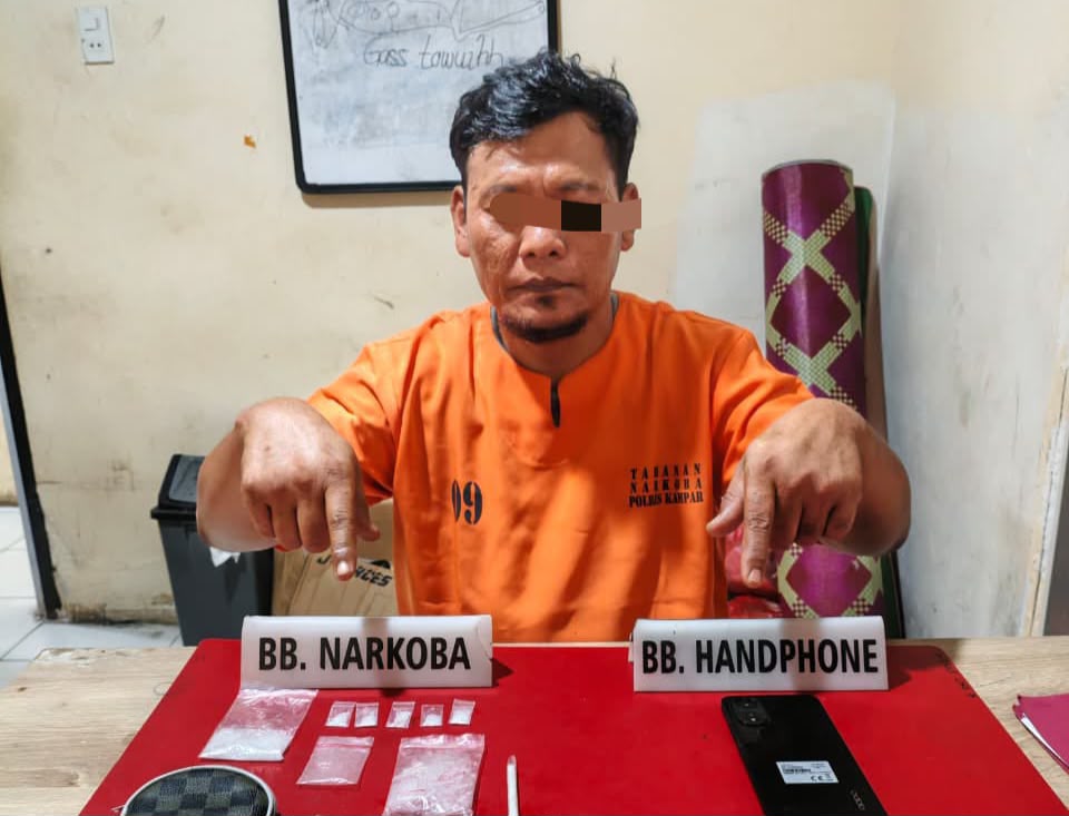 Polsek Tapung Tangkap Terduga Pengedar Sabu di Kampar