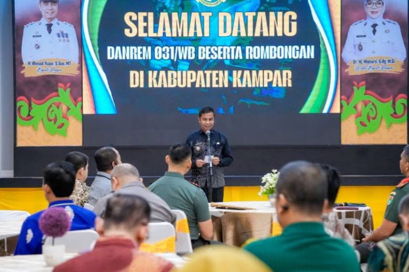Bupati Kampar Sambut Kunjungan Kerja Danrem 031/Wira Bima di Balai Bupati