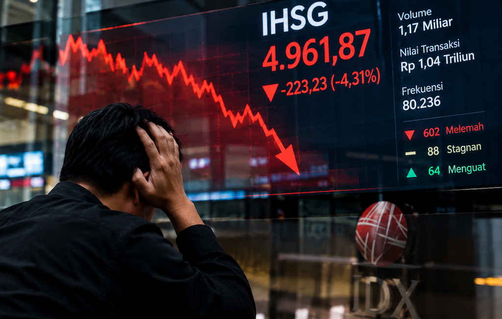 IHSG Anjlok 4,31 Persen ke Level 4.961, Phintraco Prediksi Bisa Turun ke 4.700