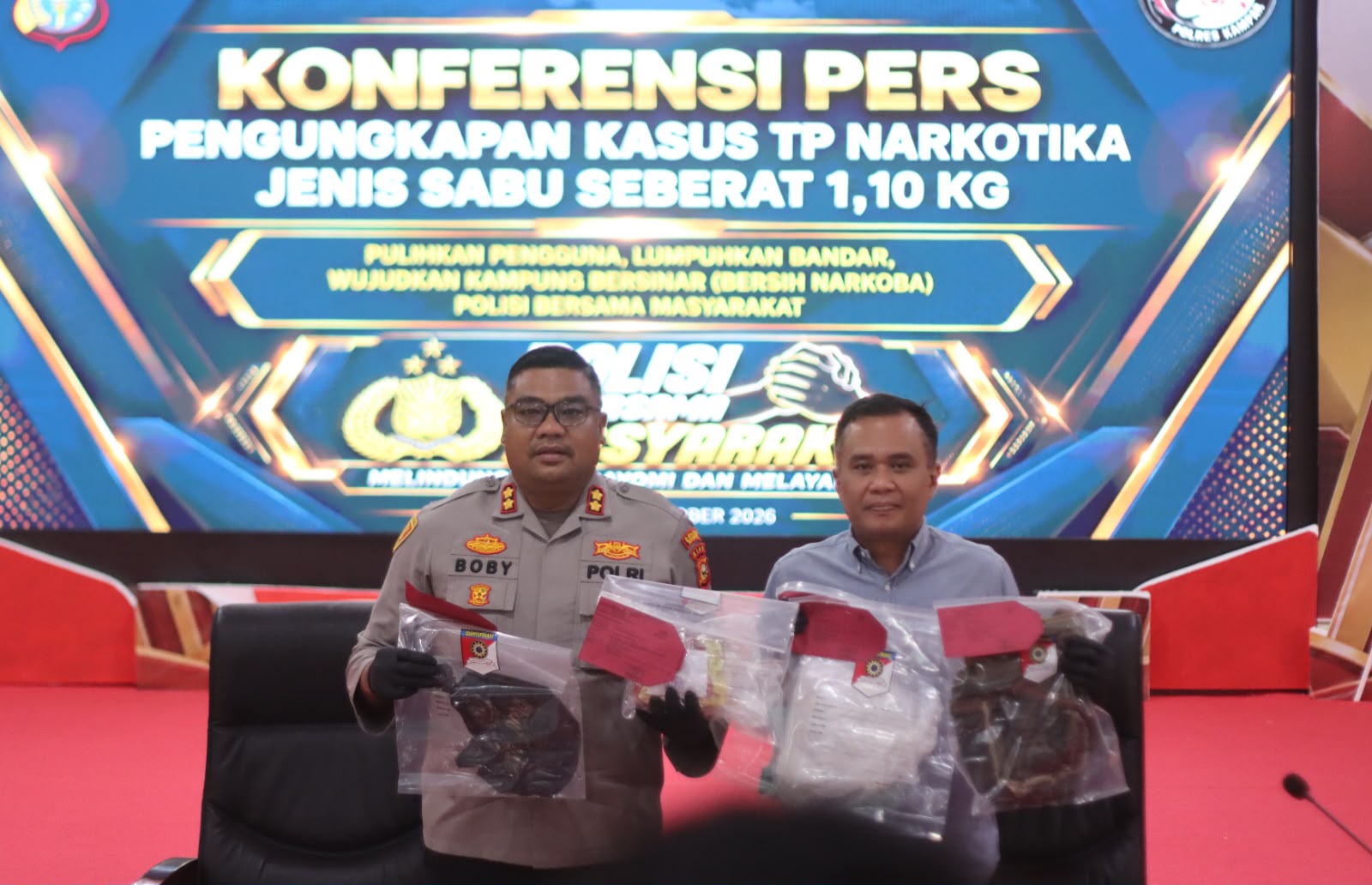 Sempat Kabur, Kurir 1,1 Kg Sabu Ditangkap Polres Kampar