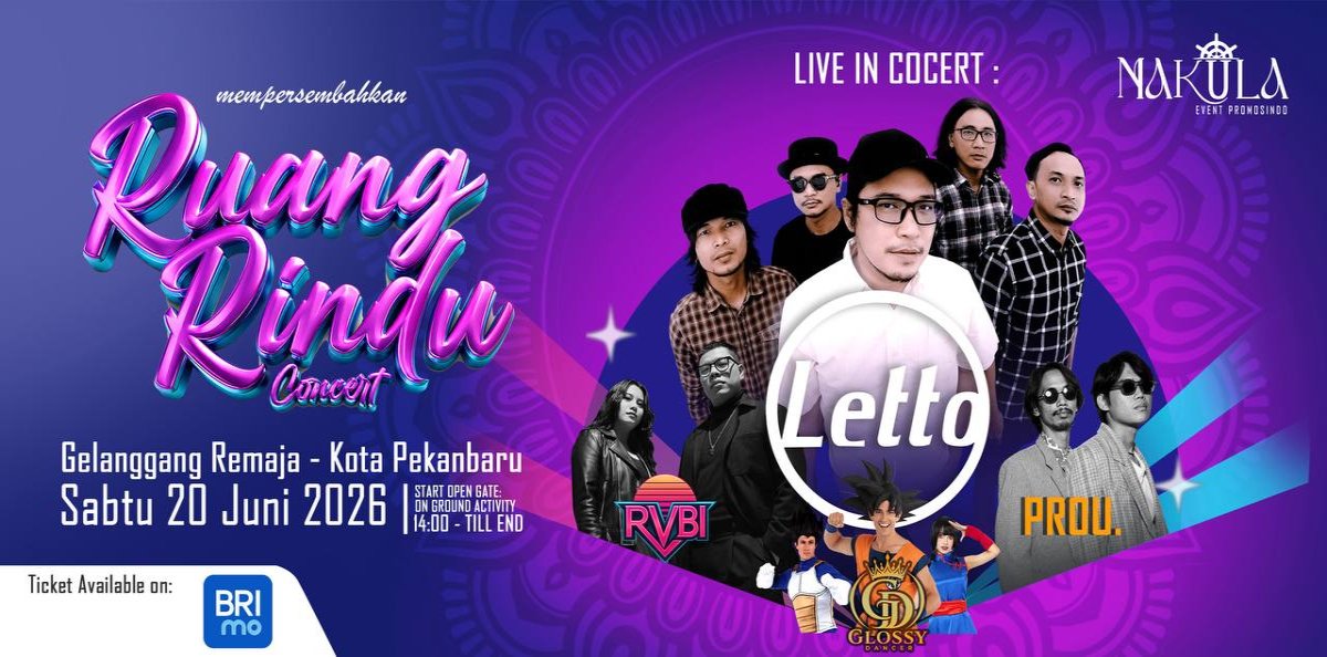 BRImoment Ruang Rindu Live in Concert Letto di Gelanggang Remaja, Beli Tiketnya di BRImo!