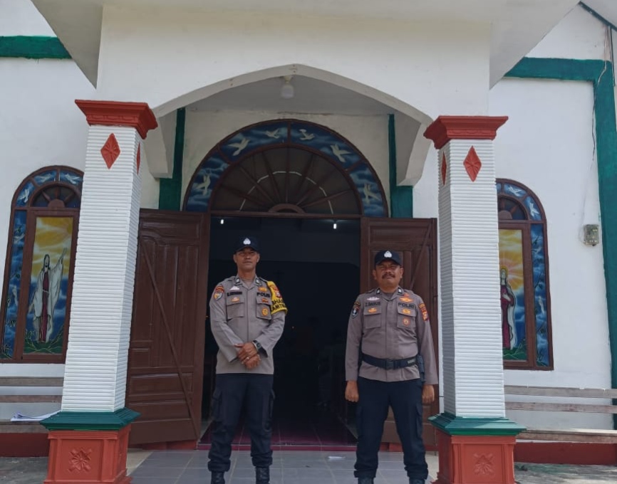 Cegah Gangguan Kamtibmas, Polisi Amankan Ibadah Umat Kristiani di Rohil