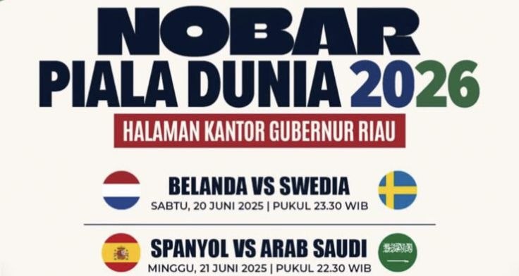 Pemprov Riau Gelar Nobar Piala Dunia di Halaman Kantor Gubernur, Terbuka Untuk Umum