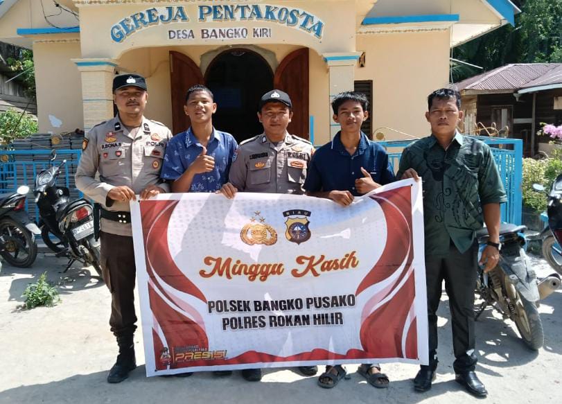 Pastikan Aman, Polisi Kawal Ibadah Umat Kristiani di Bangko Pusako