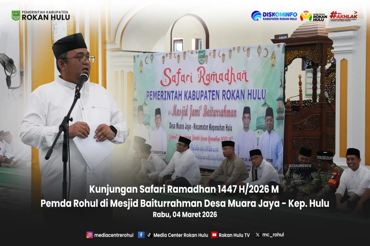 Safari Ramadan ke-5 di Kepenuhan Hulu, Sekda Rohul Serap Aspirasi dan Salurkan Bantuan untuk Warga