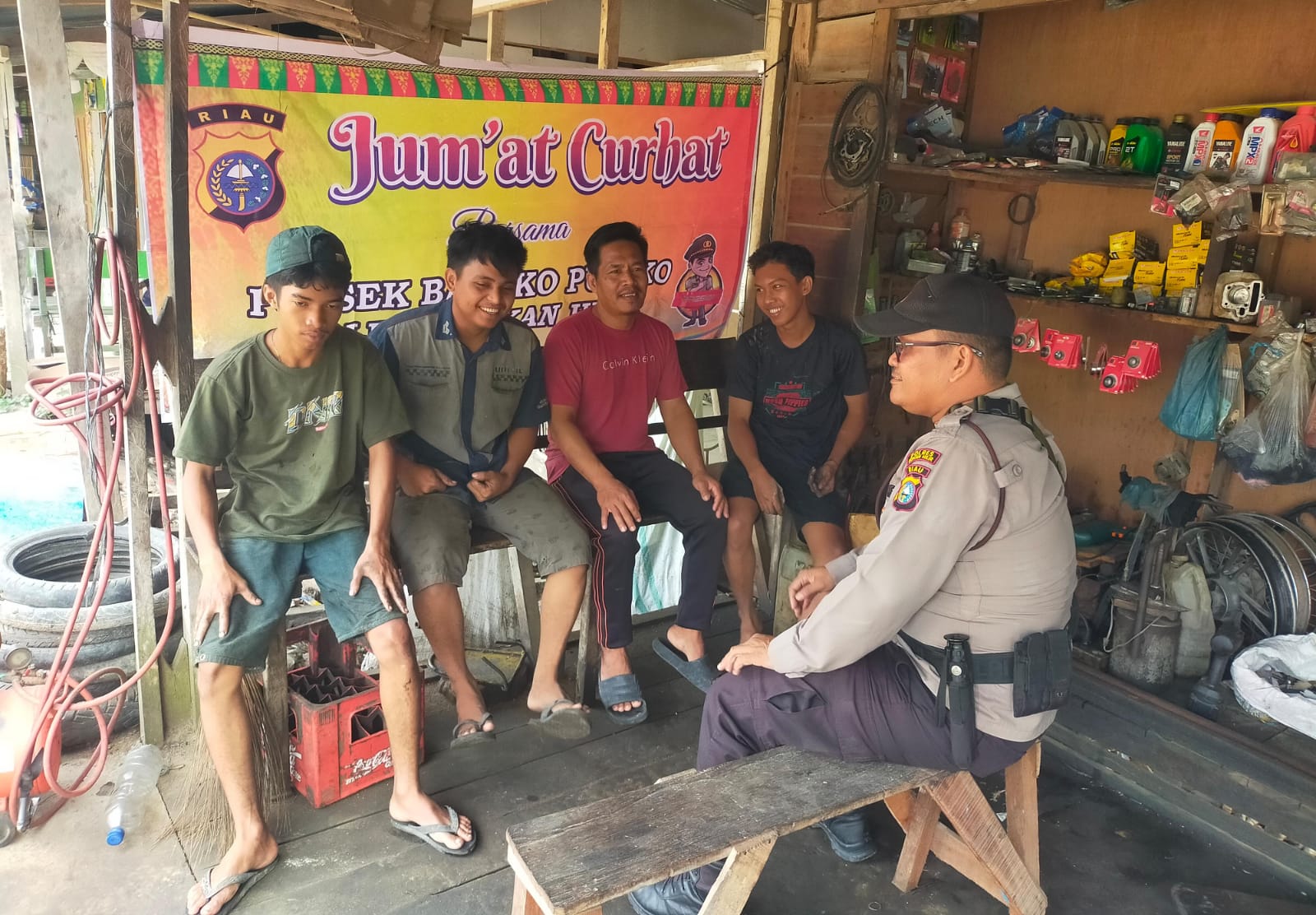 Jumat Curhat Polsek Bangko Pusako, Ajak Warga Aktif Jaga Kamtibmas