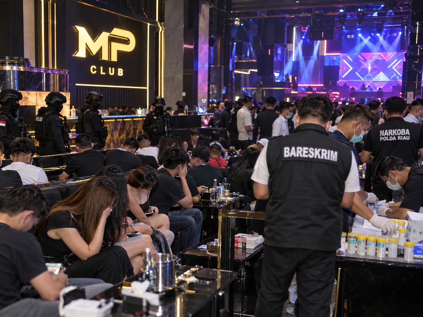 MP Club Pekanbaru Digerebek Bareskrim Polri, 60 Pengunjung Positif Narkoba