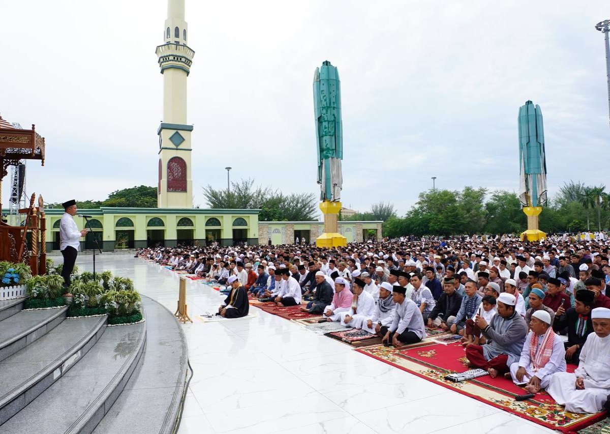 Salat Iduadha di Masjid Raya Annur Diimami Ustaz Al Qari Amin Yono