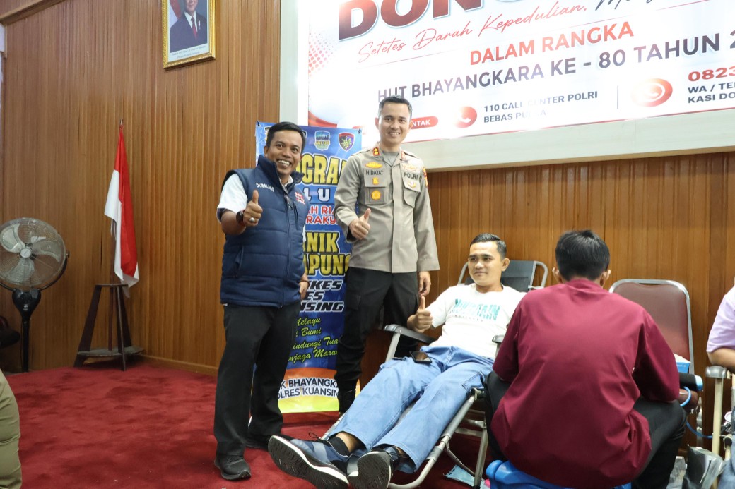Polres Kuansing Gelar Donor Darah dan Pemeriksaan Kesehatan Gratis