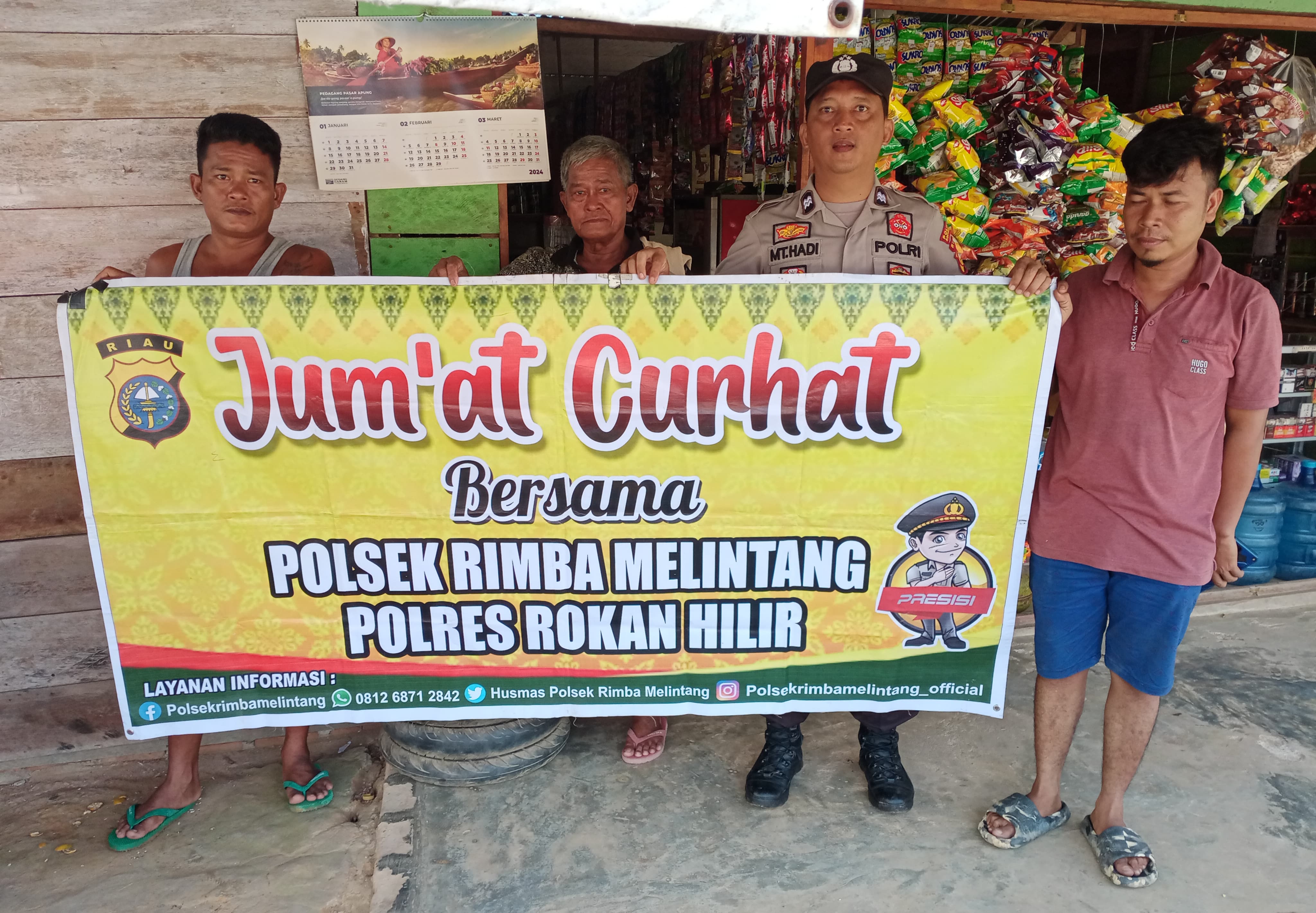 Jumat Curhat di Teluk Pulau Hulu, Polsek Rimba Melintang Serap Aspirasi Warga