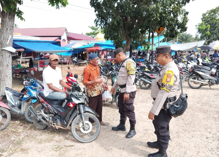 Antisipasi Curat hingga Curanmor, Polsek Rimba Melintang Patroli Pasar Tumpah