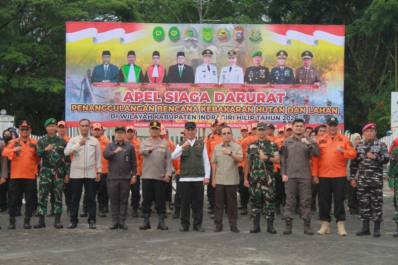 Yusuf Said Hadiri Apel Siaga Darurat Penanggulangan Karhutla di Inhil