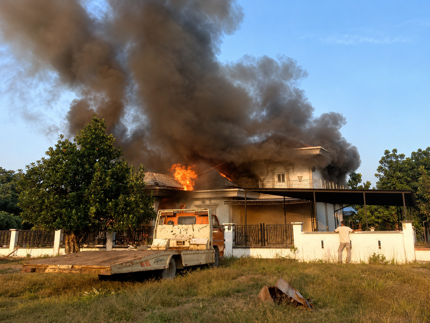 Ditinggal Nonton Pacu Jalur, Rumah di Kuansing Terbakar