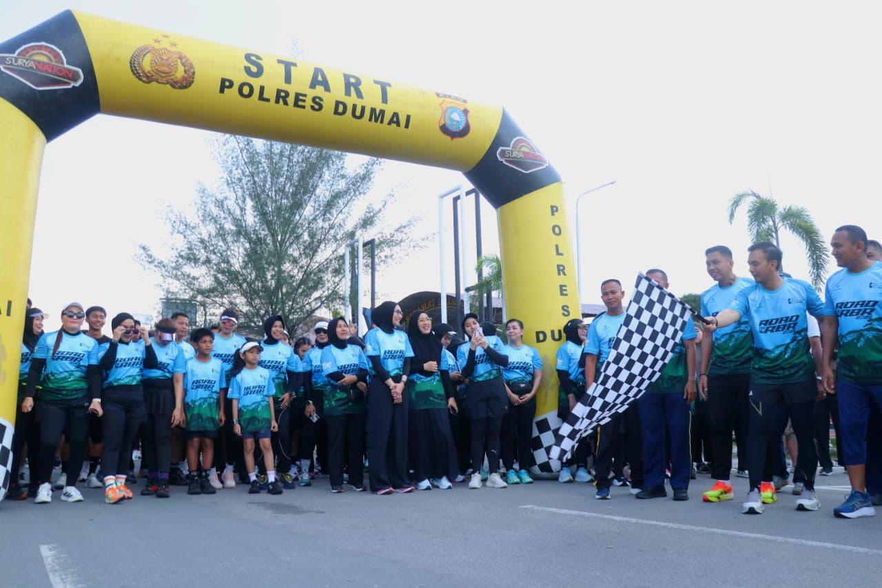 Sambut HUT Bhayangkara ke-80, Fun Run Road to Riau Bhayangkara Run 2026 di Dumai Diikuti 700 Peserta