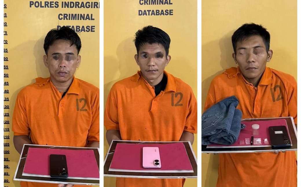Berselang 15 Menit, Polisi Tangkap 3 Pria Diduga Terlibat Peredaran Sabu di Inhu