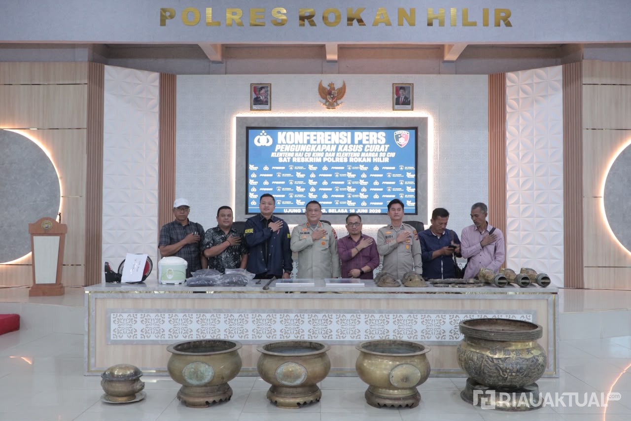 Polres Rohil Ringkus Tiga Pelaku Pencurian Hiolo di Kelenteng Hai Cuking