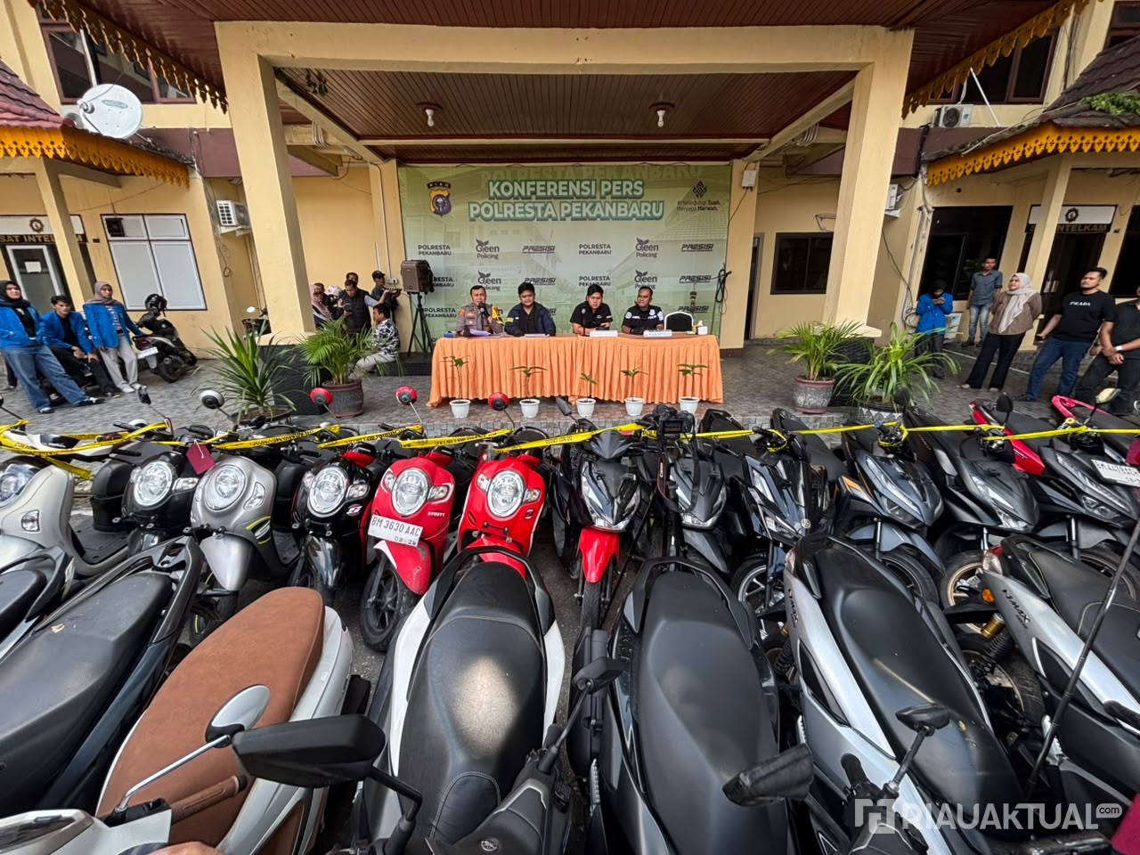 Polresta Pekanbaru Ringkus Dua Komplotan Curanmor, 11 Tersangka Ditangkap dan 22 Motor Diamankan