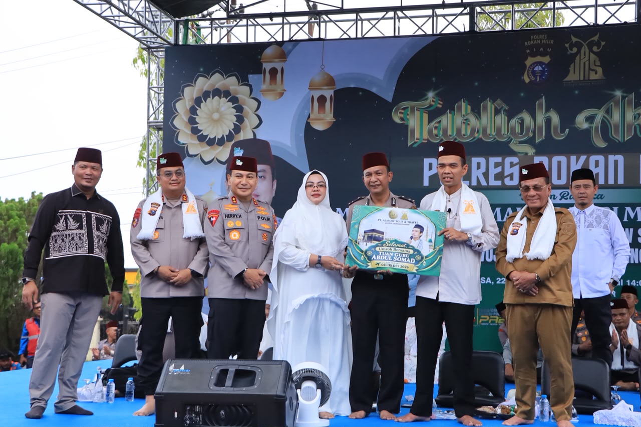 Tabligh Akbar Maulid Nabi di Mapolres Rohil Dihadiri Kapolda Riau dan UAS