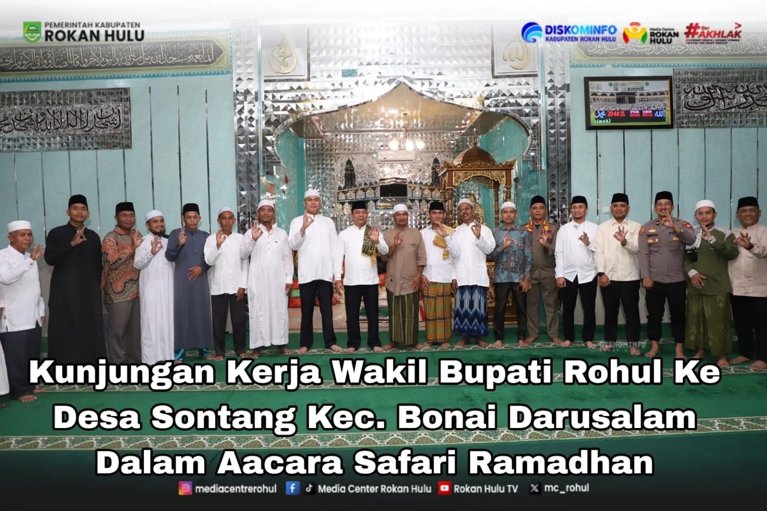 Safari Ramadan ke-5 di Bonai Darussalam, Wabup Syafaruddin Dorong Desa Sontang Jadi Percontohan Rohul