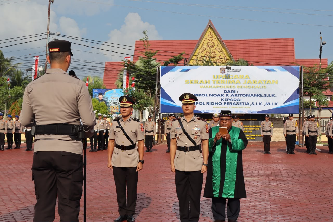 Kompol Ridho Perasetia Resmi Jabat Wakapolres Bengkalis, Gantikan Kompol Noak Pembina Aritonang
